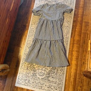 Brown and White Gingham Dress